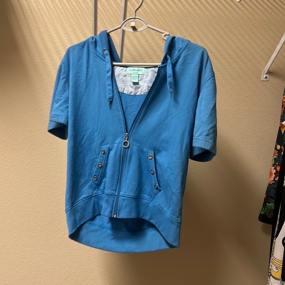Silverwear Blue Short sleeve hoodie (M)